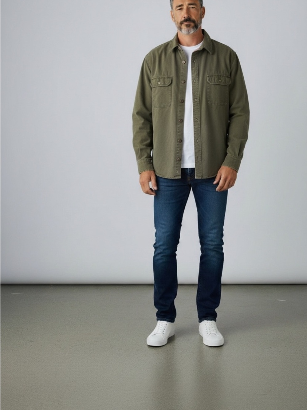 Northeast Outfitters Men's Lightweight Olive Shirt Jacket - Casual Utility Layer